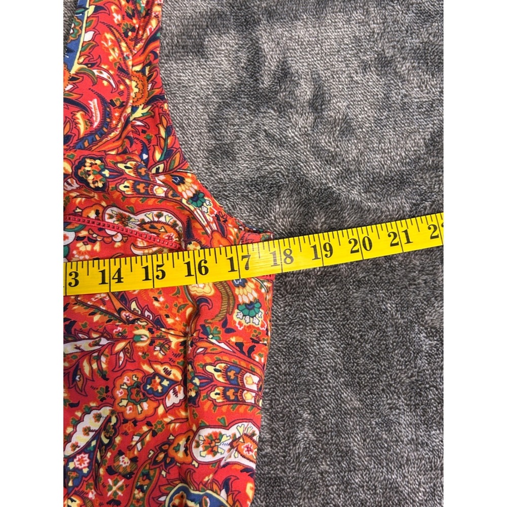 Talbots Orange Paisley Tiered Maxi Dress Sleeveless Rayon Cotton Lined Womens 4 - Picture 8 of 9